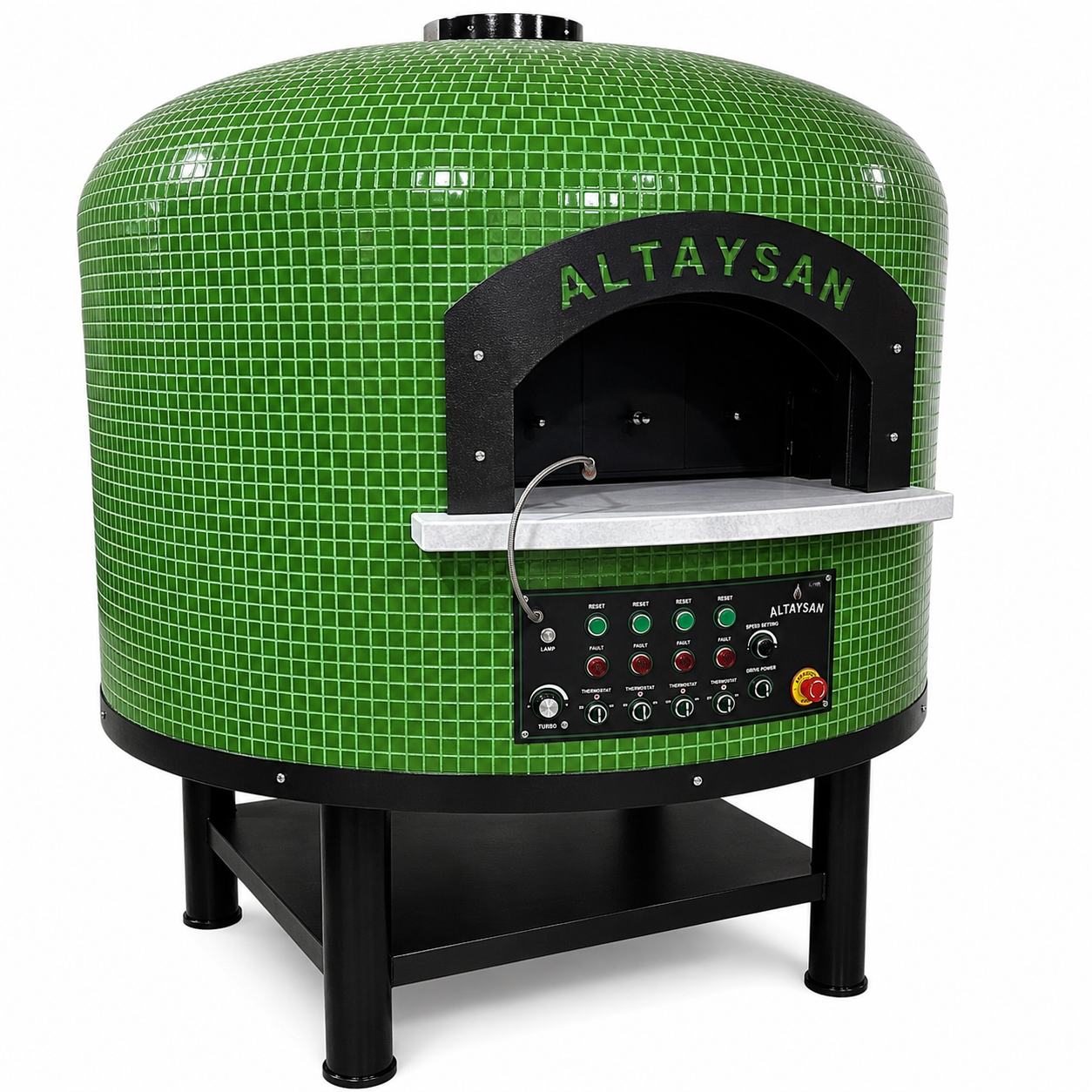 Altaysan Ø130 cm Hibrit Gazlı ve Odunlu Döner Taş Tabanlı Pizza Fırını