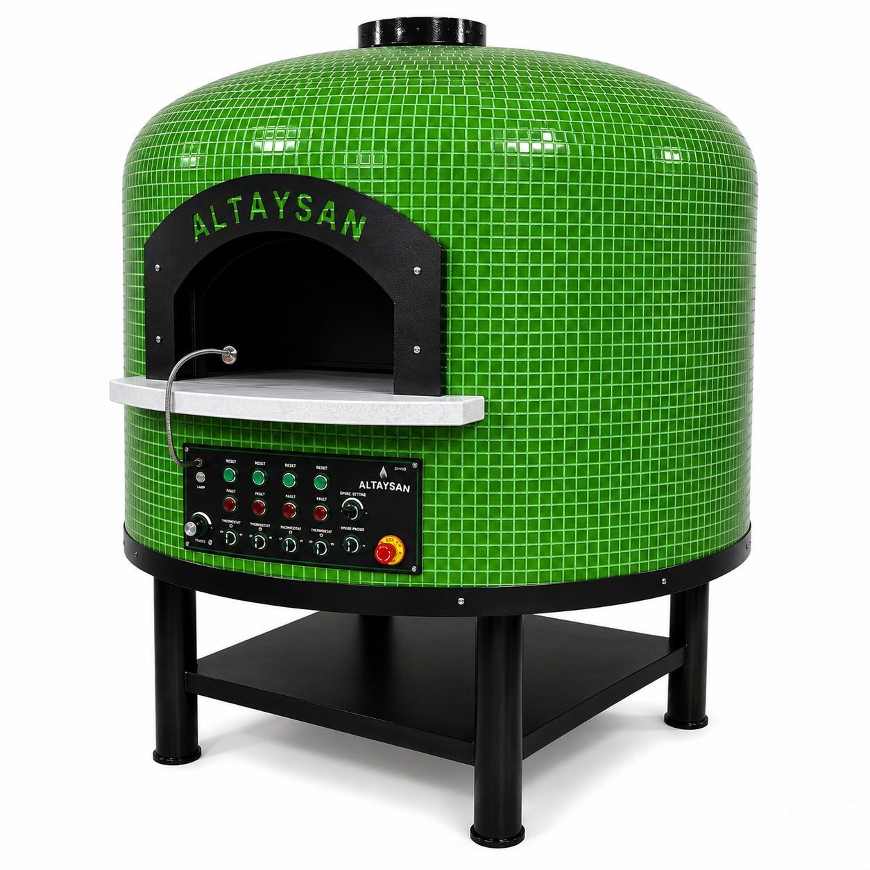 Altaysan Ø110 cm Hibrit Gazlı ve Odunlu Döner Taş Tabanlı Pizza Fırını