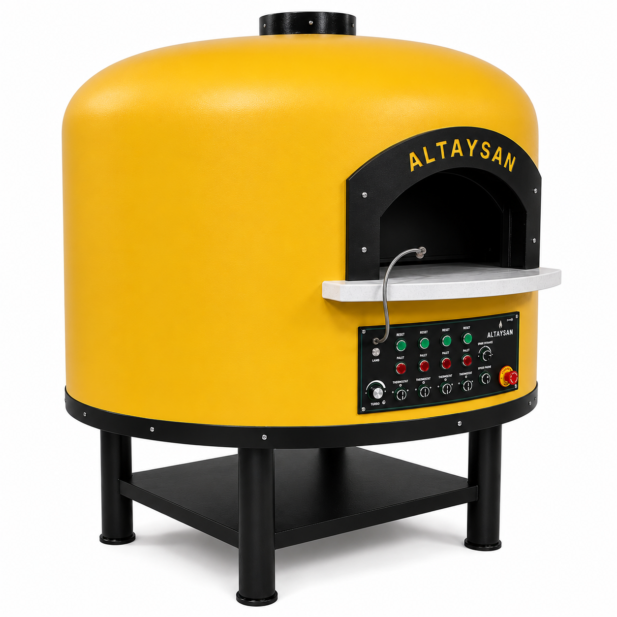Altaysan Ø180 cm Hibrit Gazlı ve Odunlu Döner Taş Tabanlı Pizza Fırını